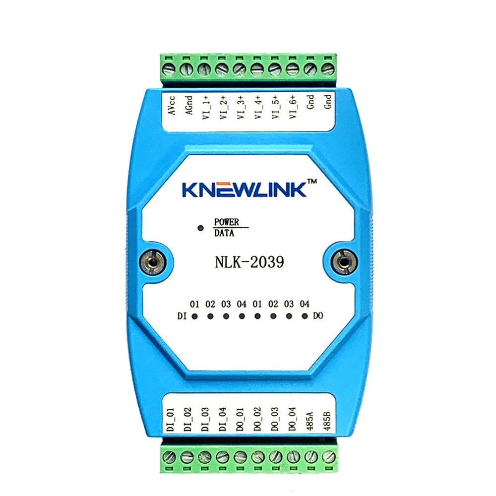 NLK-2039  6路单端模拟量输入(直流型0-10V) 4路数字量输入输出