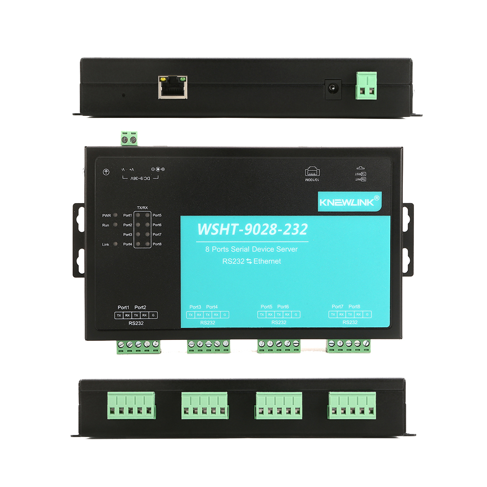 WSHT-9028-232工业级8路RS232串口服务器MODBUS网关